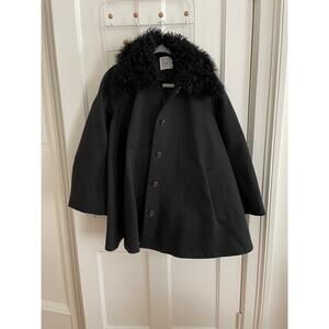 Toteme shearling collar gabardine jacket black 32